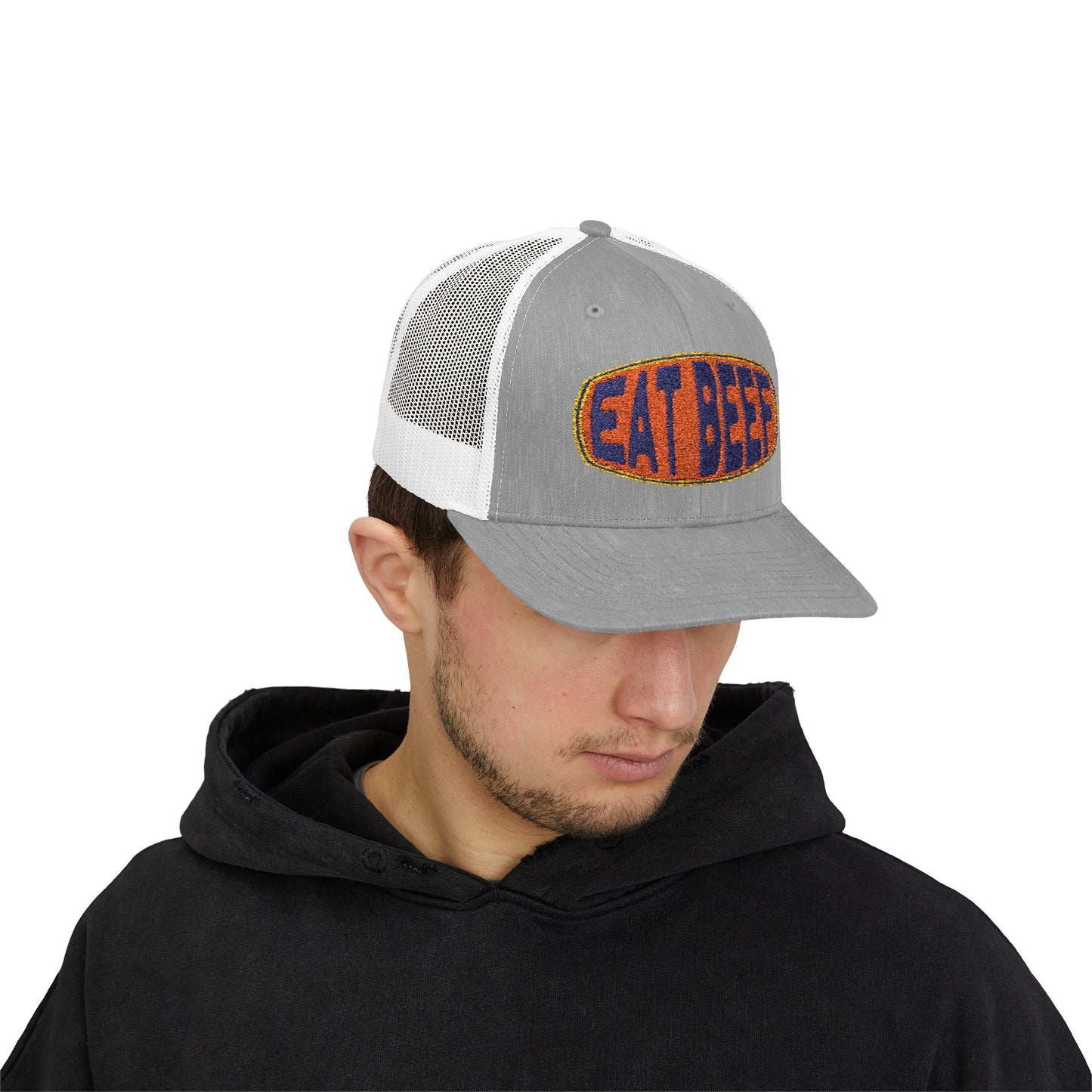 New Embroidery "Eat Beef " Snapback Trucker Cap - Help Promote the Cattle Industry