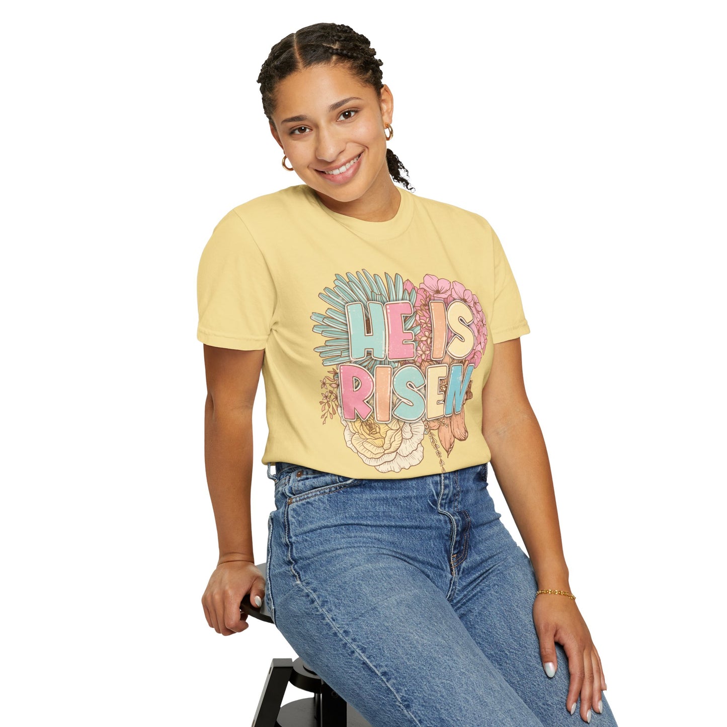 Beautiful Floral "Jesus Has Risen" Easter T-shirt