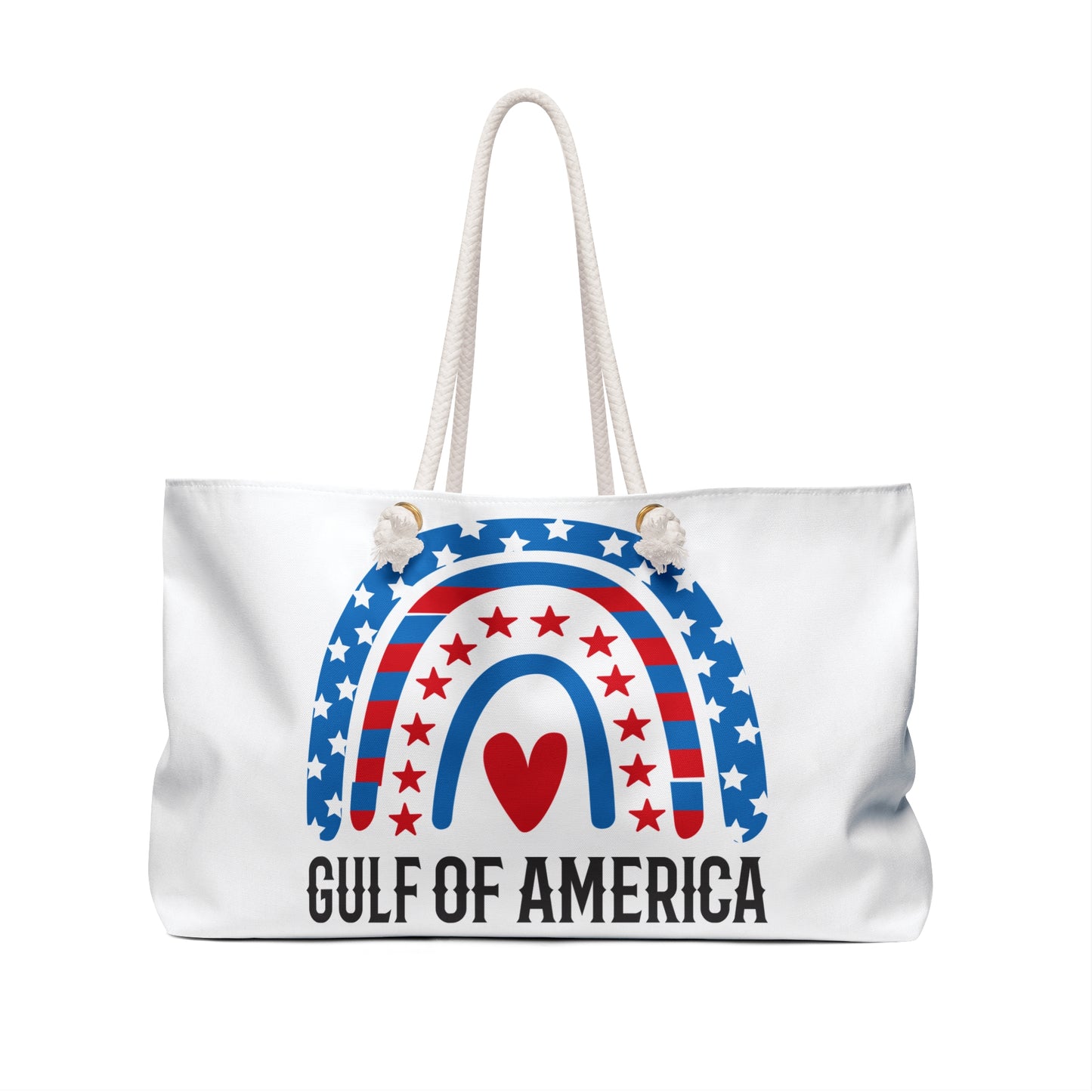 Brand New Patriotic Gulf Of America Red White and Blue Beach Bag / Weekender Bag - Gulf of America Rainbow Design, Est 2025