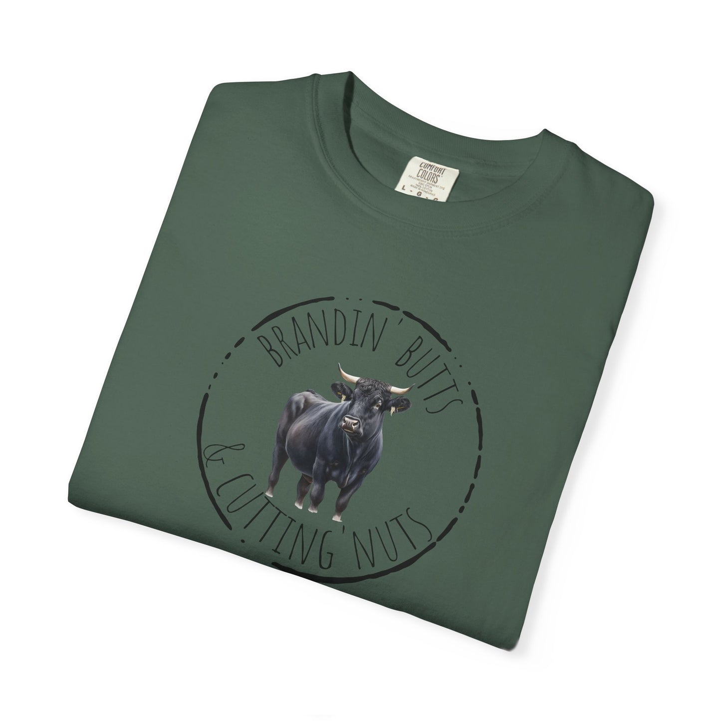 Brandin' Butts Unisex Garment-Dyed T-Shirt - Fun Casual Tee Men or Women, Great for Farmers or Ranchers, Cattle Producers