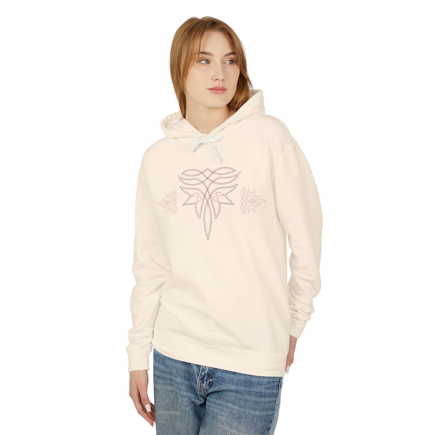 Boot Stitch Trendy Western Lightweight Hooded Sweatshirt - Cozy Trending Western Boot Stitch Design for Everyday Comfort