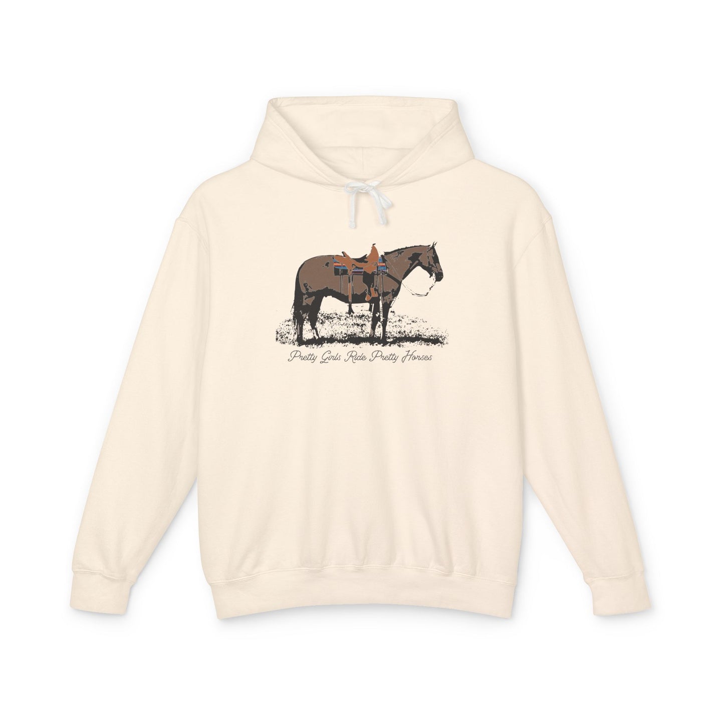 New Pretty Girls Ride Pretty Horses Lightweight Hooded Sweatshirt - Barrel Racer, Horse Lovers, Trail Rides. This will be your favorite- Multiple Colors Available