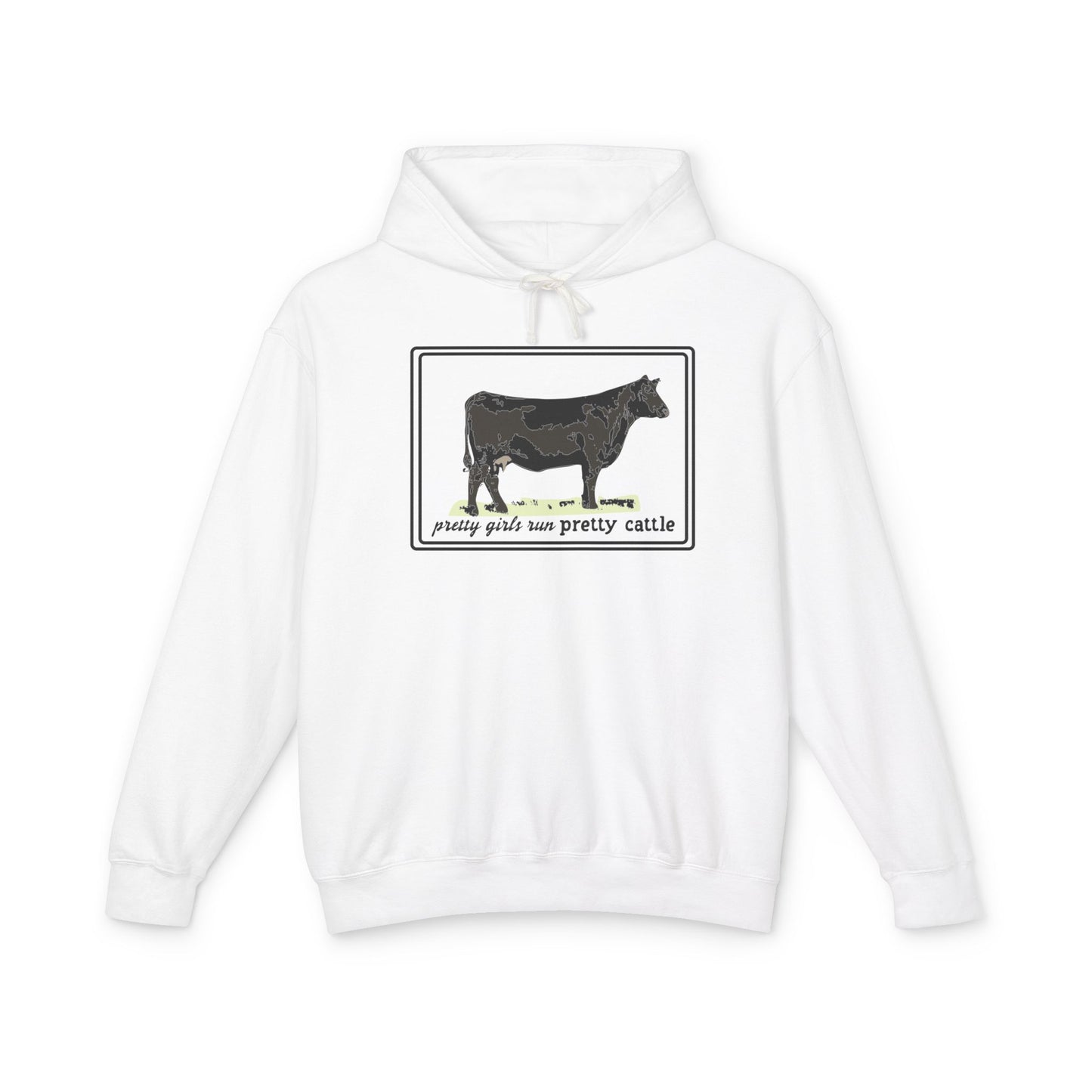 New Pretty Girls Run Pretty Cattle Comfort Colors Lightweight Hooded Sweatshirt - Multiple Colors Available
