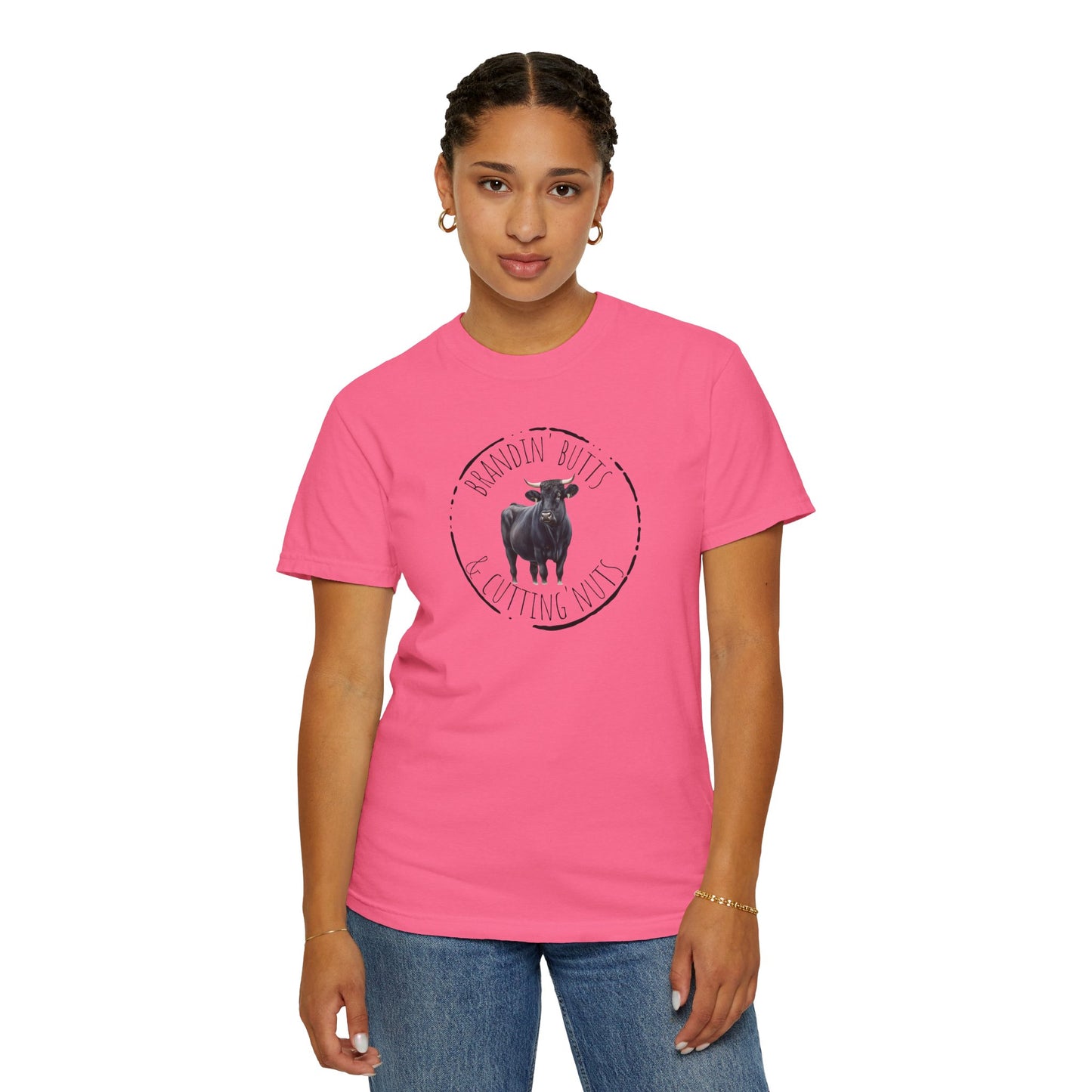 Brandin' Butts Unisex Garment-Dyed T-Shirt - Fun Casual Tee Men or Women, Great for Farmers or Ranchers, Cattle Producers