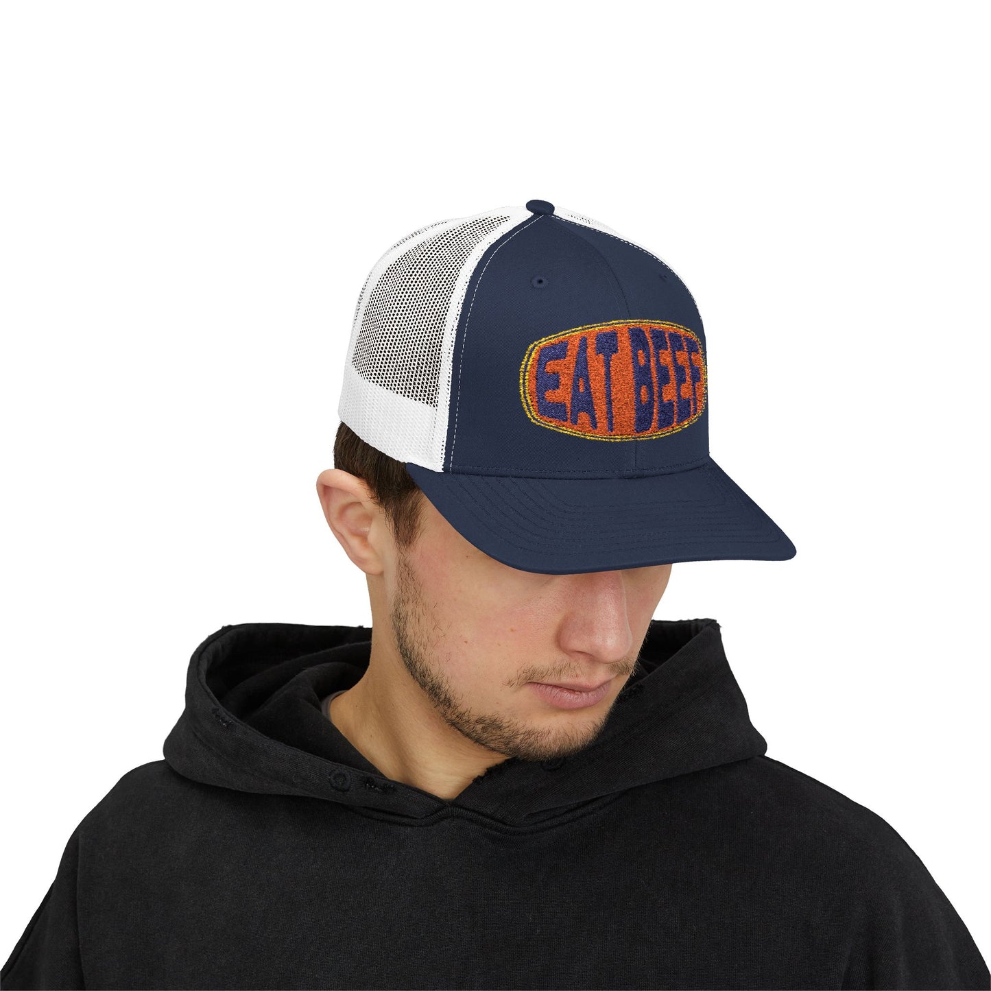 New Embroidery "Eat Beef " Snapback Trucker Cap - Help Promote the Cattle Industry