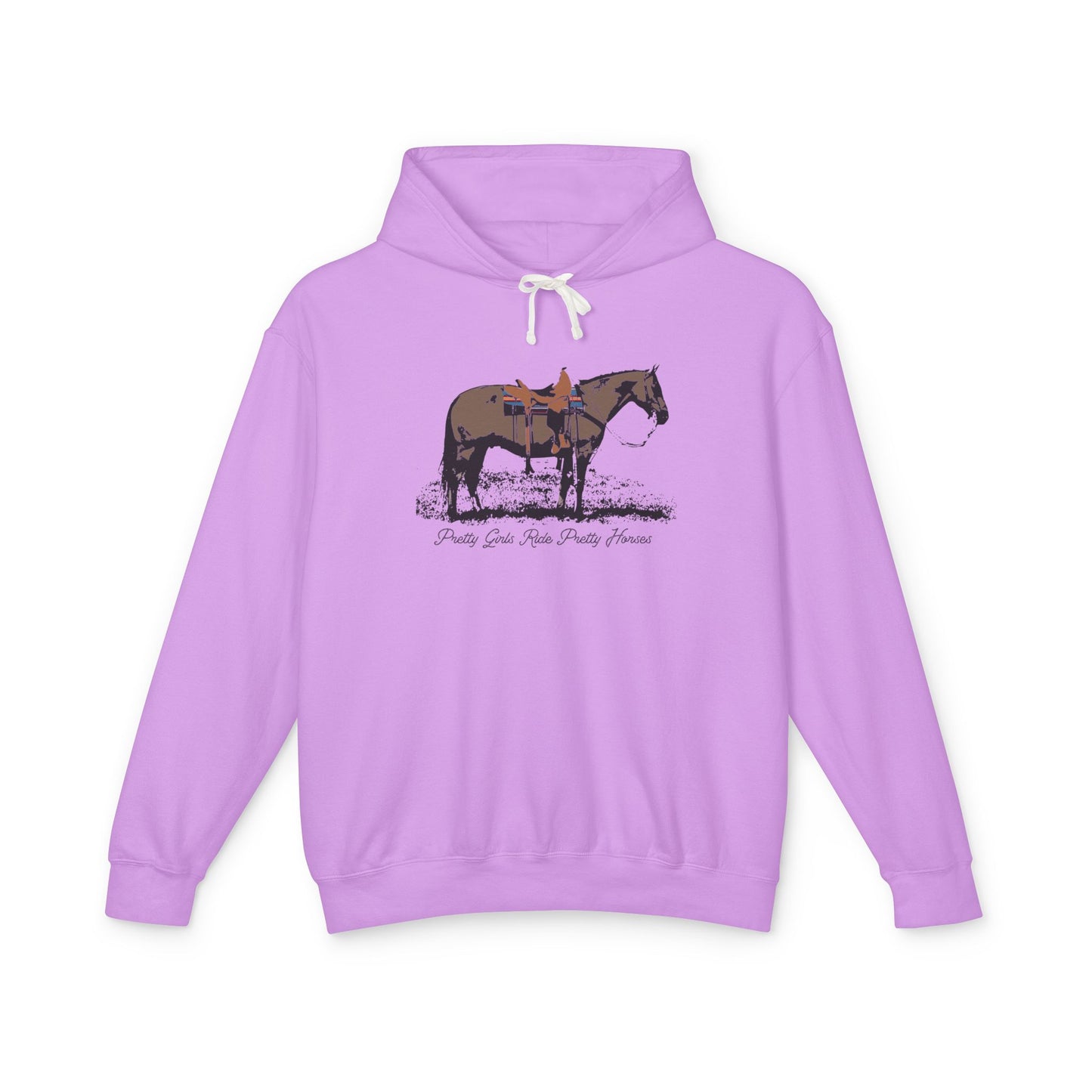 New Pretty Girls Ride Pretty Horses Lightweight Hooded Sweatshirt - Barrel Racer, Horse Lovers, Trail Rides. This will be your favorite- Multiple Colors Available