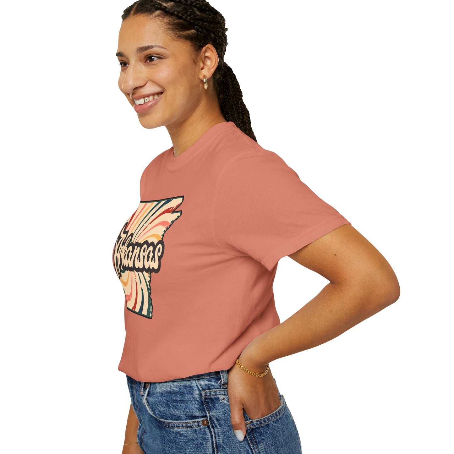 WOOO PIG SOOIE. , Arkansas Retro T-Shirt - Call Those Hogs - Natural State - Fun Summer Tee - Colorful - Razorbacks