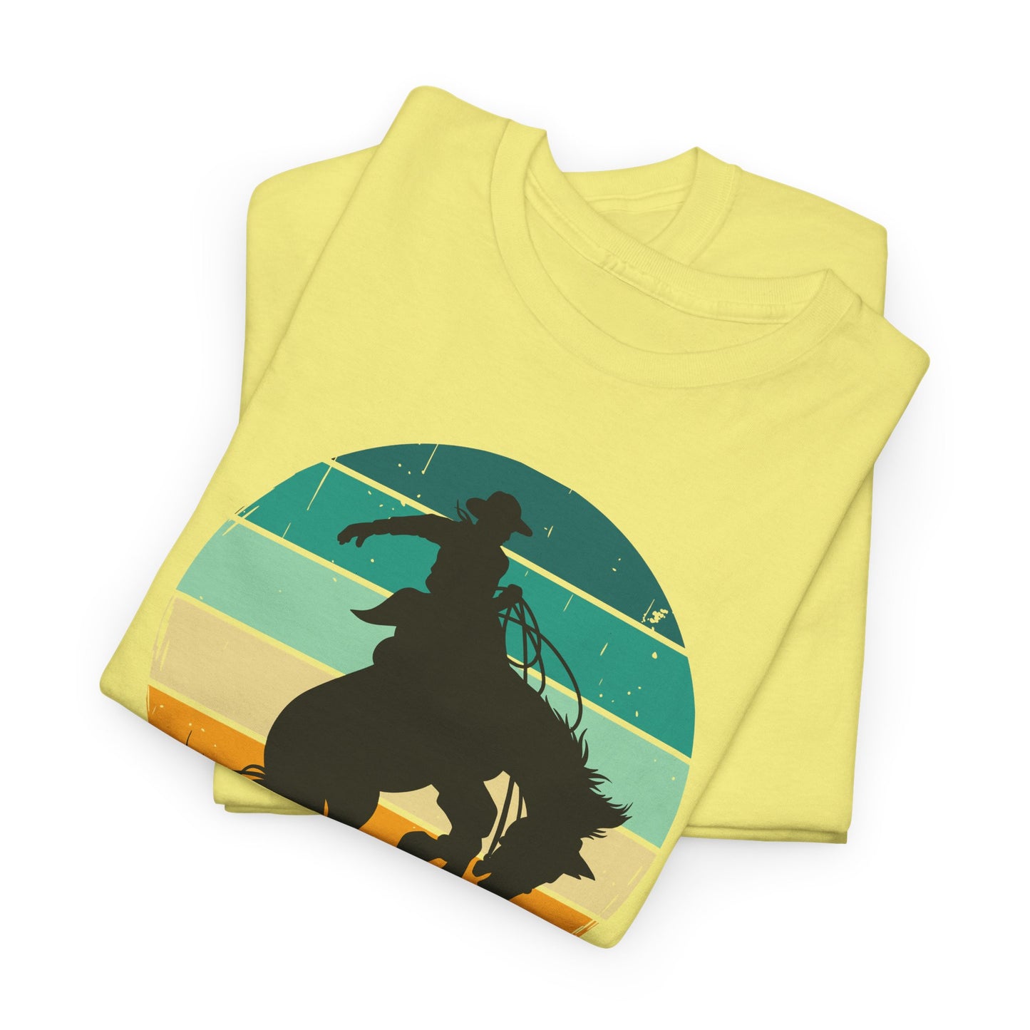 Ride It! Retro Cowboy Unisex Heavy Cotton Tee Rodeo, Honky Tonk,  Concert, County Fair -Great Layering Tee.  8 Great Colors to Choose From