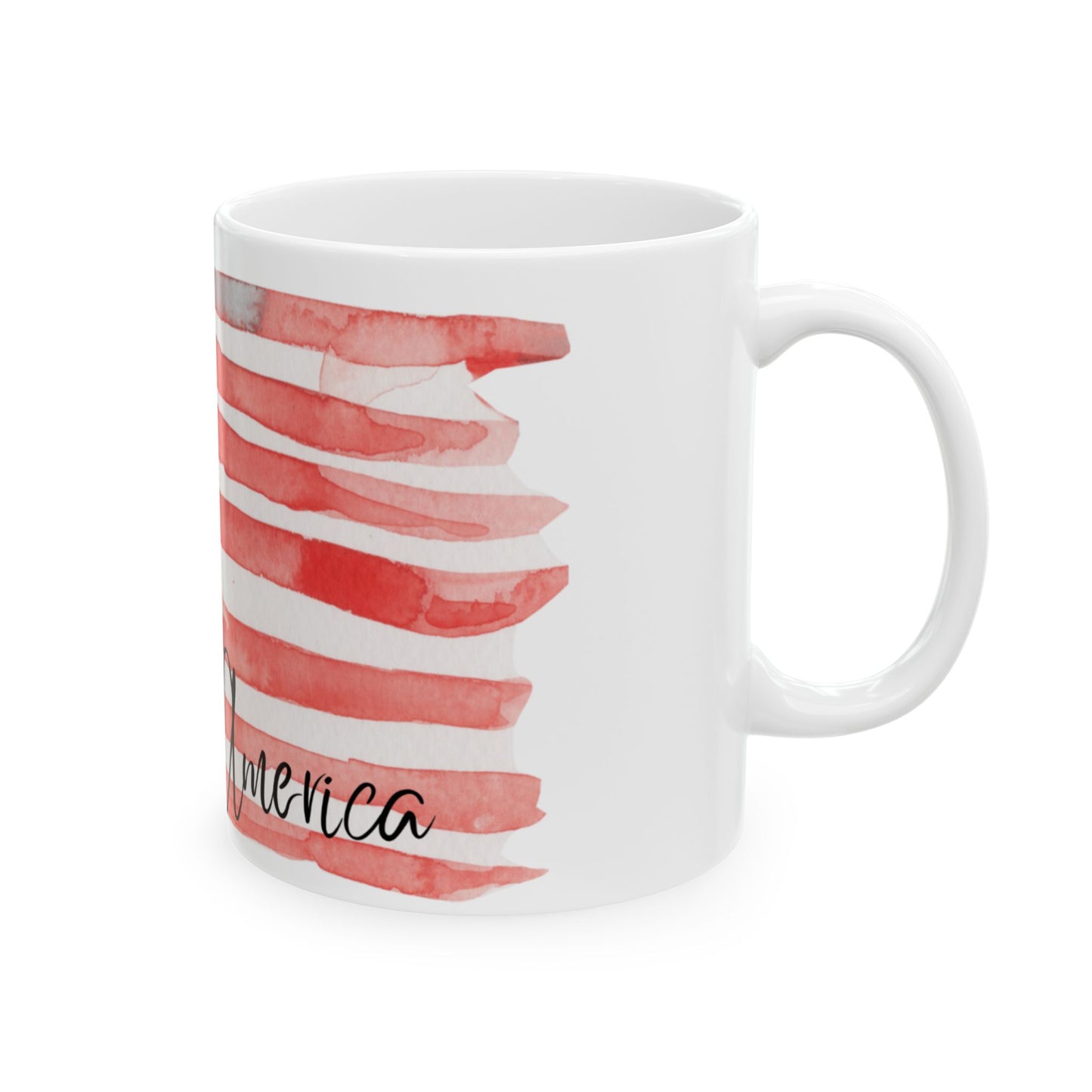 Old Glory Coffee Mug - Patriotic Ceramic Mug - 11oz & 15oz | American Flag Design | Perfect for Independence Day, Memorial Day, Gift for Veterans, Coffee Lover