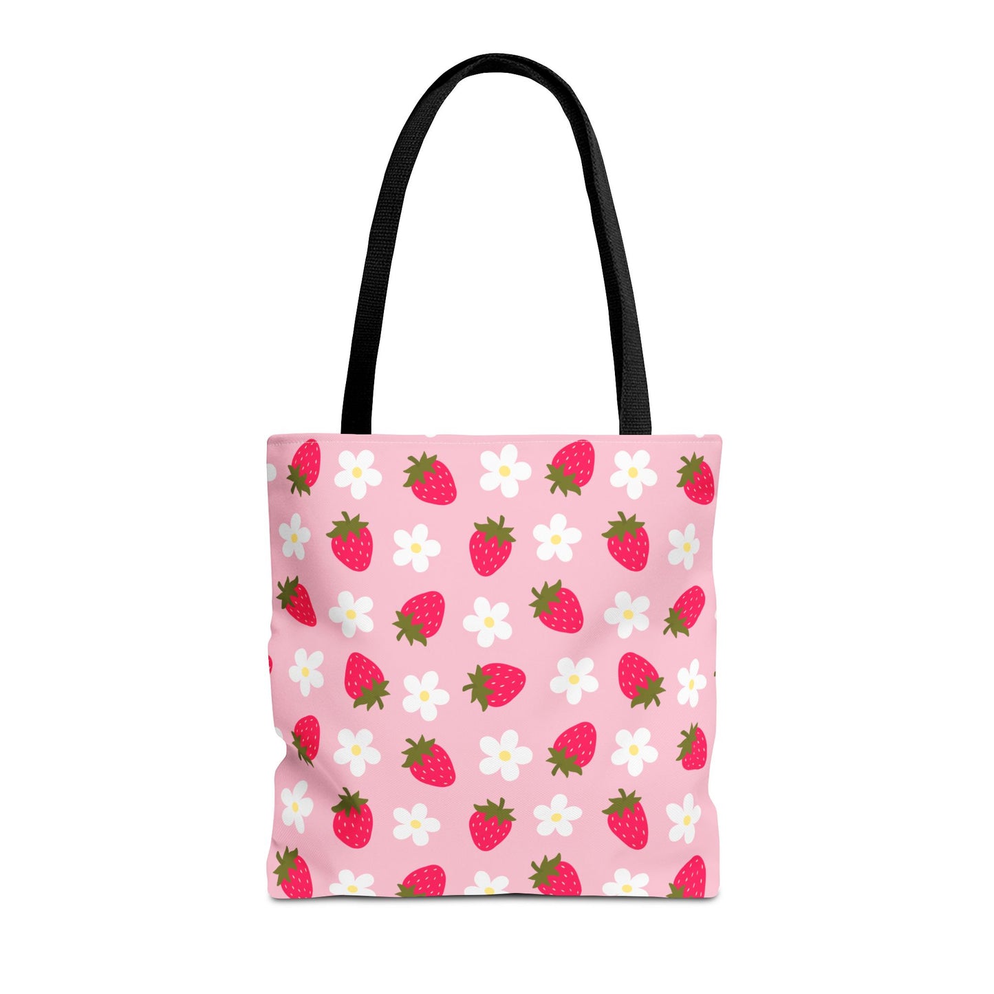 Adorable Strawberry Floral Tote Bag - Perfect for Summer Outings, Farmers' Markets, Festivals, Garage Sales, Grocery, Kids, Lake, River, Pool, Beach Bag