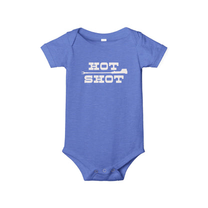 Cute 'Hot Shot' Infant Jersey One Piece for Baby Boys or Girls, Onesie Farmer Cattle Rancher Western Unisex Multiple Colors to Choose From
