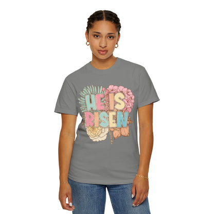 Beautiful Floral "Jesus Has Risen" Easter T-shirt