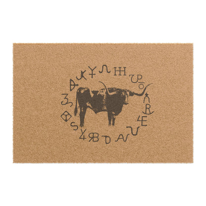 Western Longhorn Design Doormat, Farmhouse Welcome Mat, Home Décor Gift, Cow Print Entrance Rug, Unique Housewarming Present, Outdoor Rug