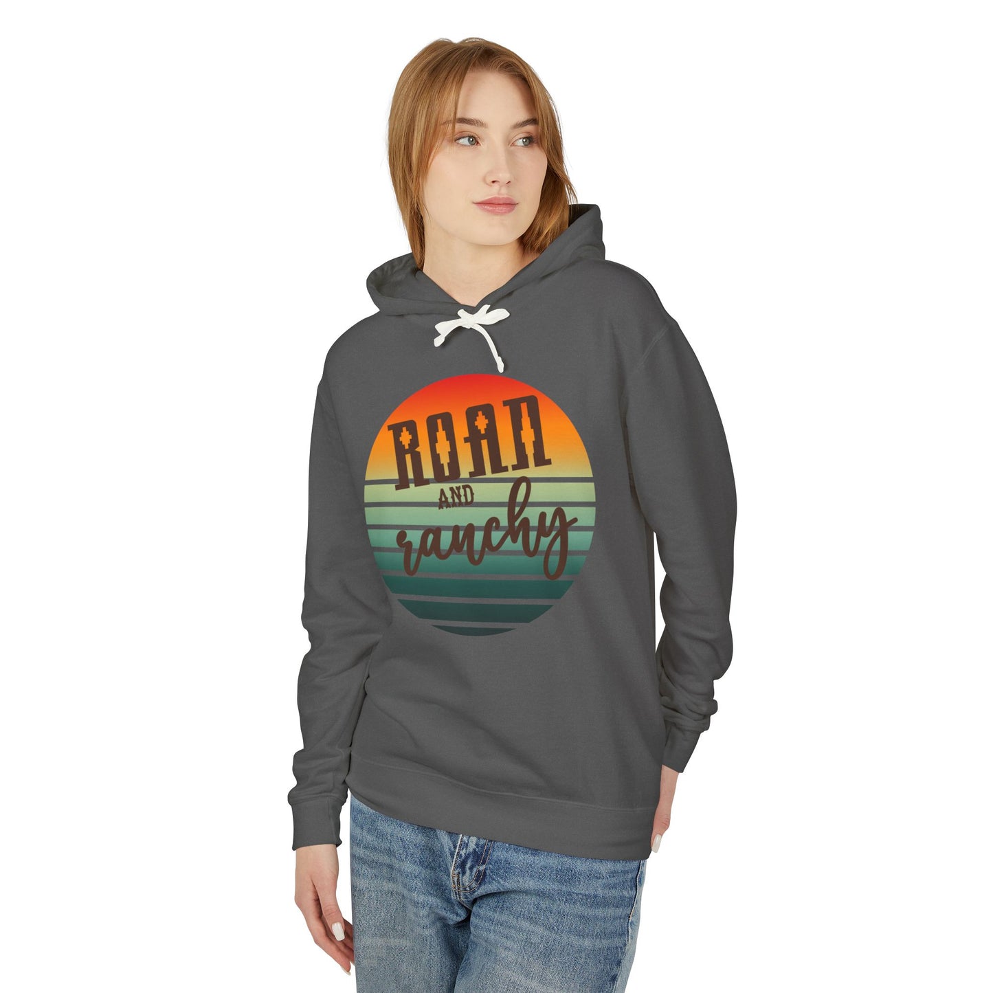 The Best Pullover Ever ~~Western Roan and Ranchy  Lightweight Hooded Sweatshirt, Great for Rodeos, Cool Nights, Bonfires, Lake, Beach, River