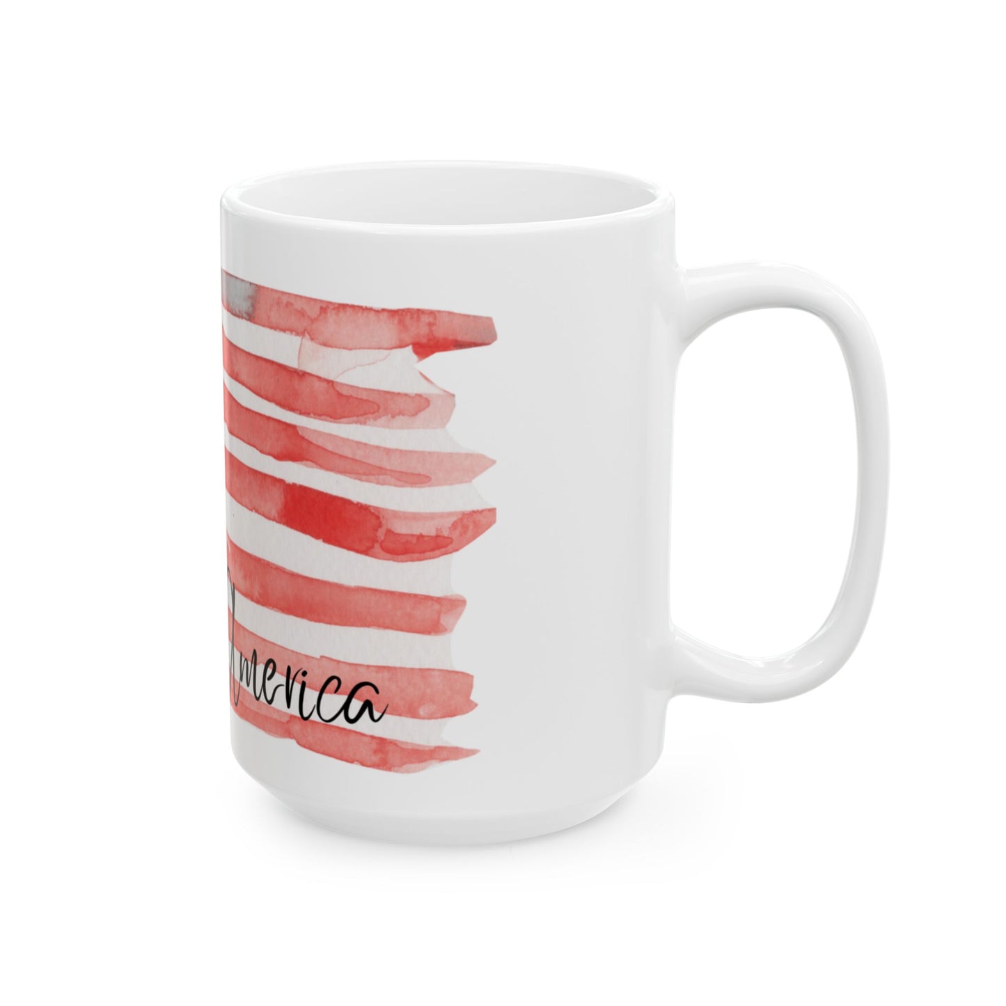 Old Glory Coffee Mug - Patriotic Ceramic Mug - 11oz & 15oz | American Flag Design | Perfect for Independence Day, Memorial Day, Gift for Veterans, Coffee Lover