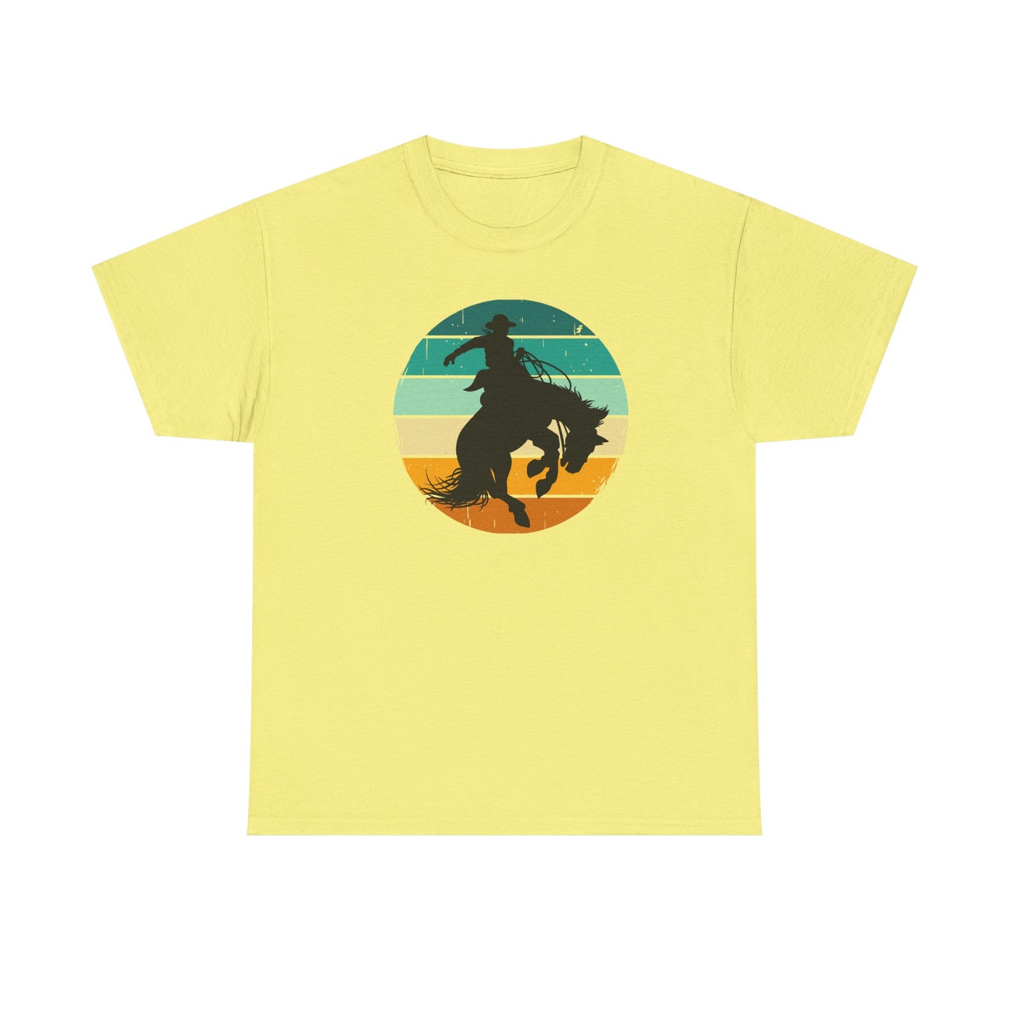 Ride It! Retro Cowboy Unisex Heavy Cotton Tee Rodeo, Honky Tonk,  Concert, County Fair -Great Layering Tee.  8 Great Colors to Choose From