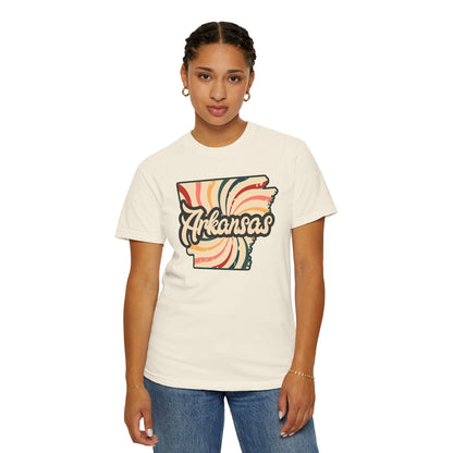 WOOO PIG SOOIE. , Arkansas Retro T-Shirt - Call Those Hogs - Natural State - Fun Summer Tee - Colorful - Razorbacks
