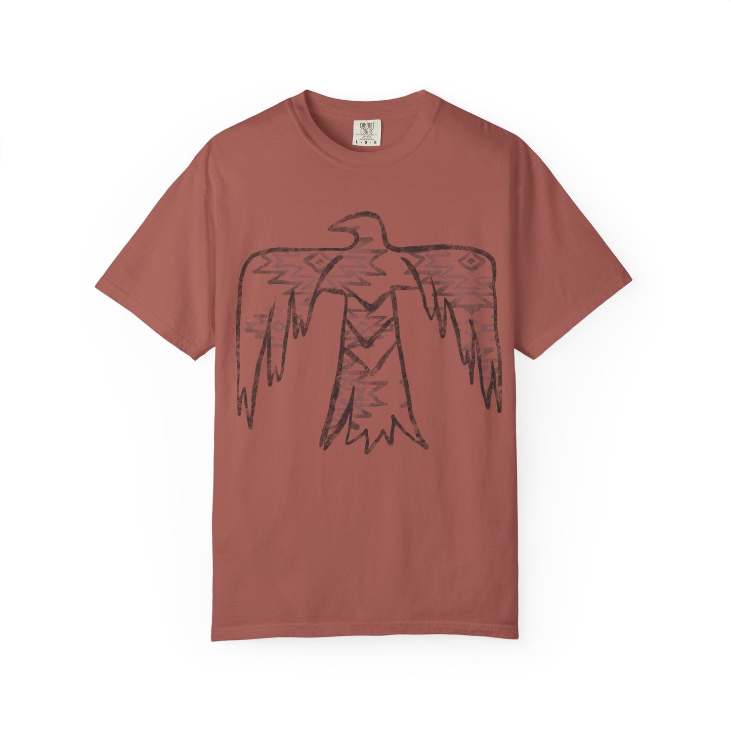 American Indian Thunderbird Grunge Unisex Garment-Dyed T-Shirt with Artistic Design, Casual Wear, Boho Style,  Graphic Tee, Eco-Friendly Fashion, Unique Gift For Her