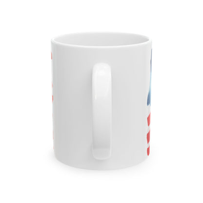 Old Glory Coffee Mug - Patriotic Ceramic Mug - 11oz & 15oz | American Flag Design | Perfect for Independence Day, Memorial Day, Gift for Veterans, Coffee Lover