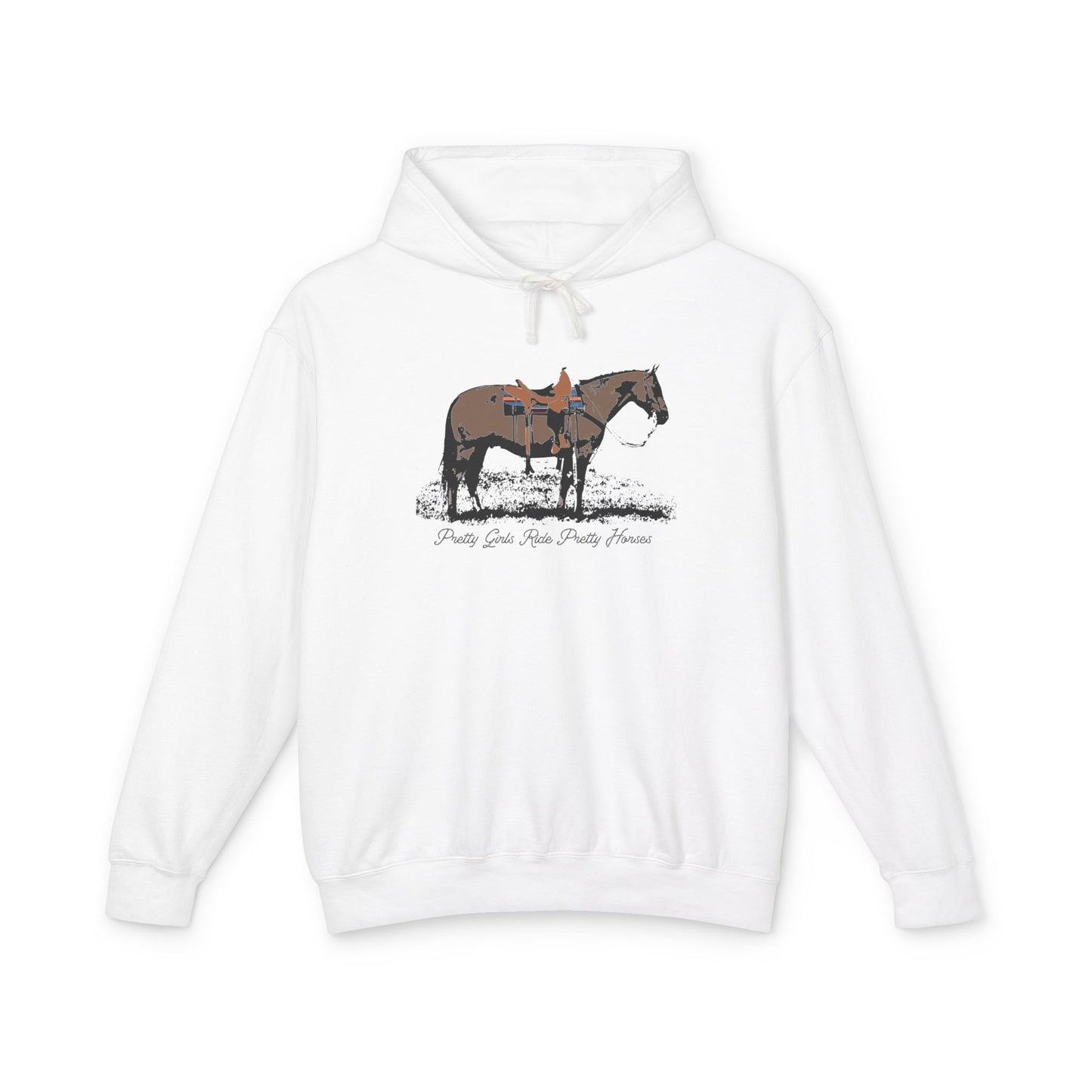 New Pretty Girls Ride Pretty Horses Lightweight Hooded Sweatshirt - Barrel Racer, Horse Lovers, Trail Rides. This will be your favorite- Multiple Colors Available