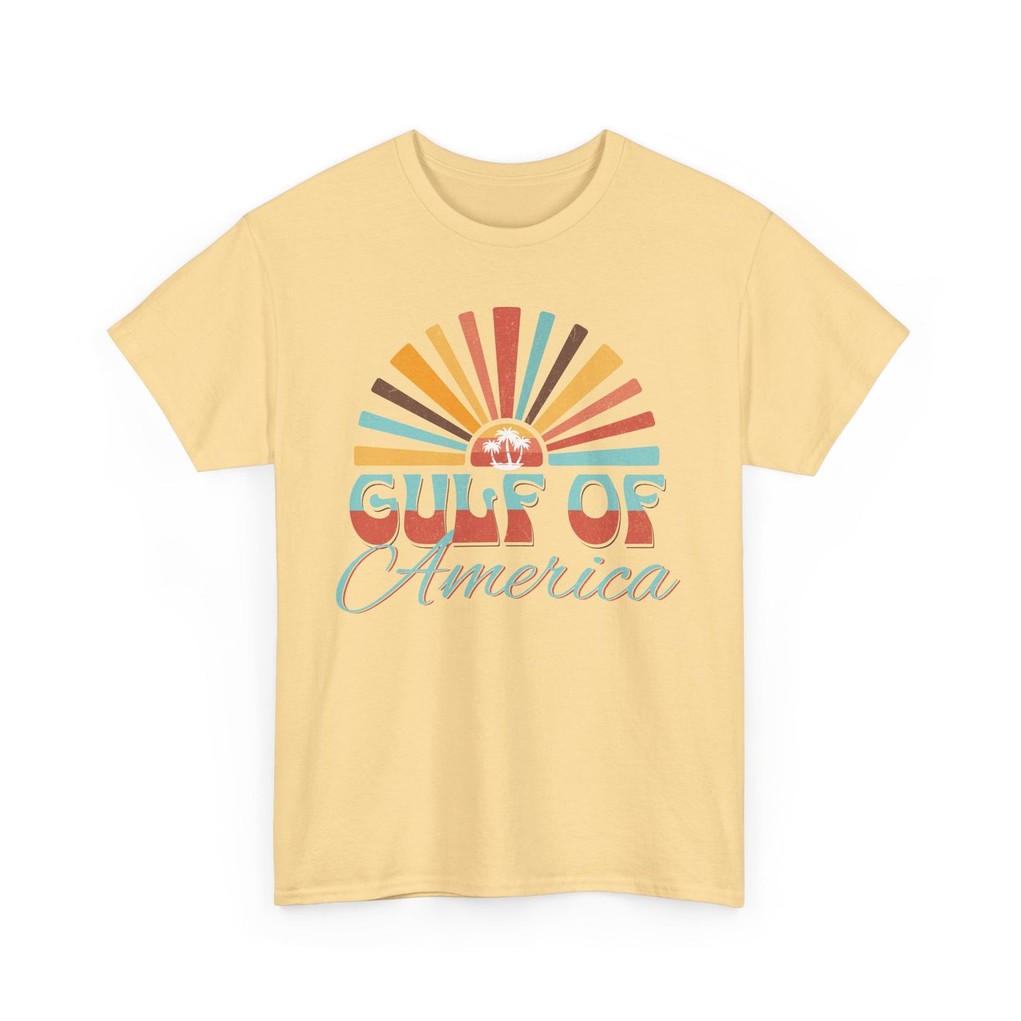 Gulf of America Sunset Tee - Casual Summer Vibe, Beachwear for Vacation, Gift for Travelers, Festival Essential, Retro Graphic Tee, Beach Wea