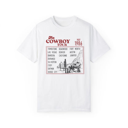 Vintage Cowboy Tour Unisex T-shirt - 1986 Cattle Drive Nostalgic