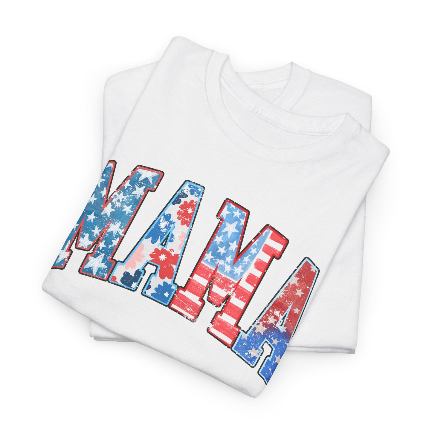 New Patriotic Mama Tee, 4th of July Cotton Shirt,  4th of July, Independence Day Outfit, Casual Summer Wear, Family Reunion