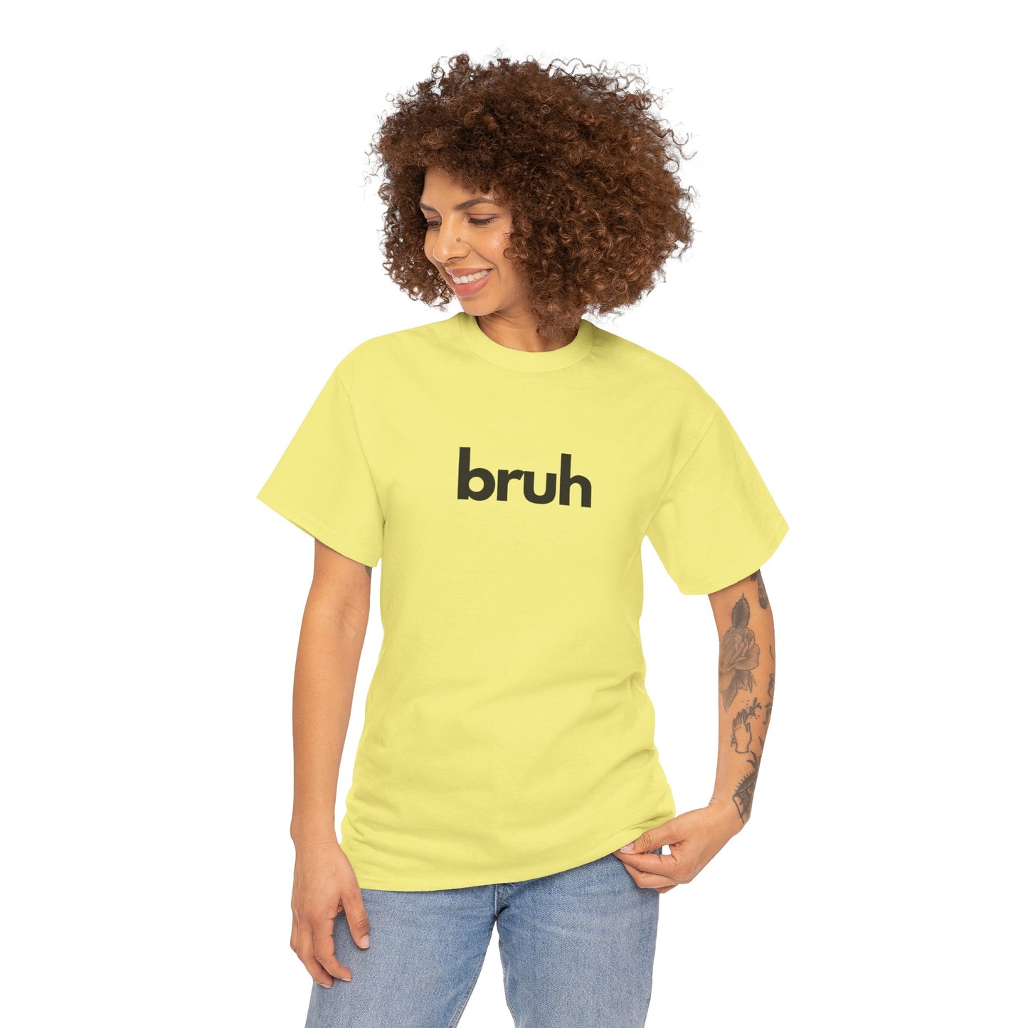 Yo Yo! BRUH.......Funny 'bruh' Unisex Heavy Cotton Tee - Casual Graphic Shirt for Everyday Wear Simple  9 Great Colors Mothers Fathers Day