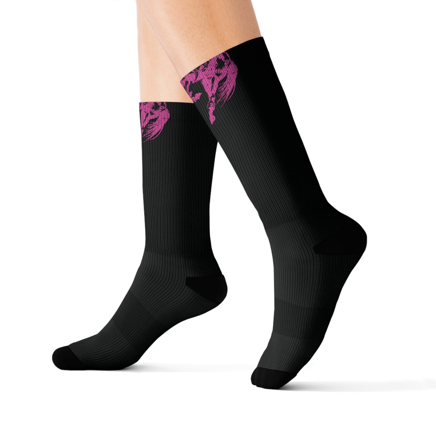Trendy Hot Pink Bronc Bucking Performance Boot Socks Sublimation Socks