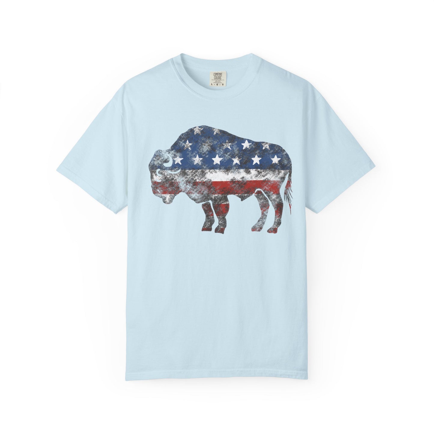 Distressed Graphic American Buffalo T-Shirt, Patriotic Tee, Unisex Graphic Shirt, 4th of July, Red White and Blue, Fourth of July,  Different colors