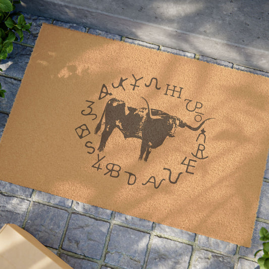 Western Longhorn Design Doormat, Farmhouse Welcome Mat, Home Décor Gift, Cow Print Entrance Rug, Unique Housewarming Present, Outdoor Rug
