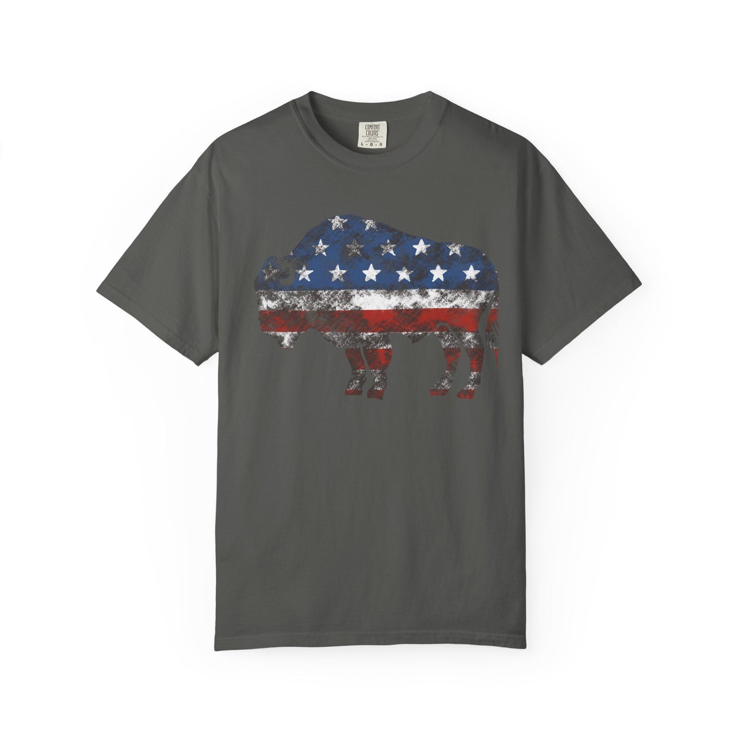 Distressed Graphic American Buffalo T-Shirt, Patriotic Tee, Unisex Graphic Shirt, 4th of July, Red White and Blue, Fourth of July,  Different colors