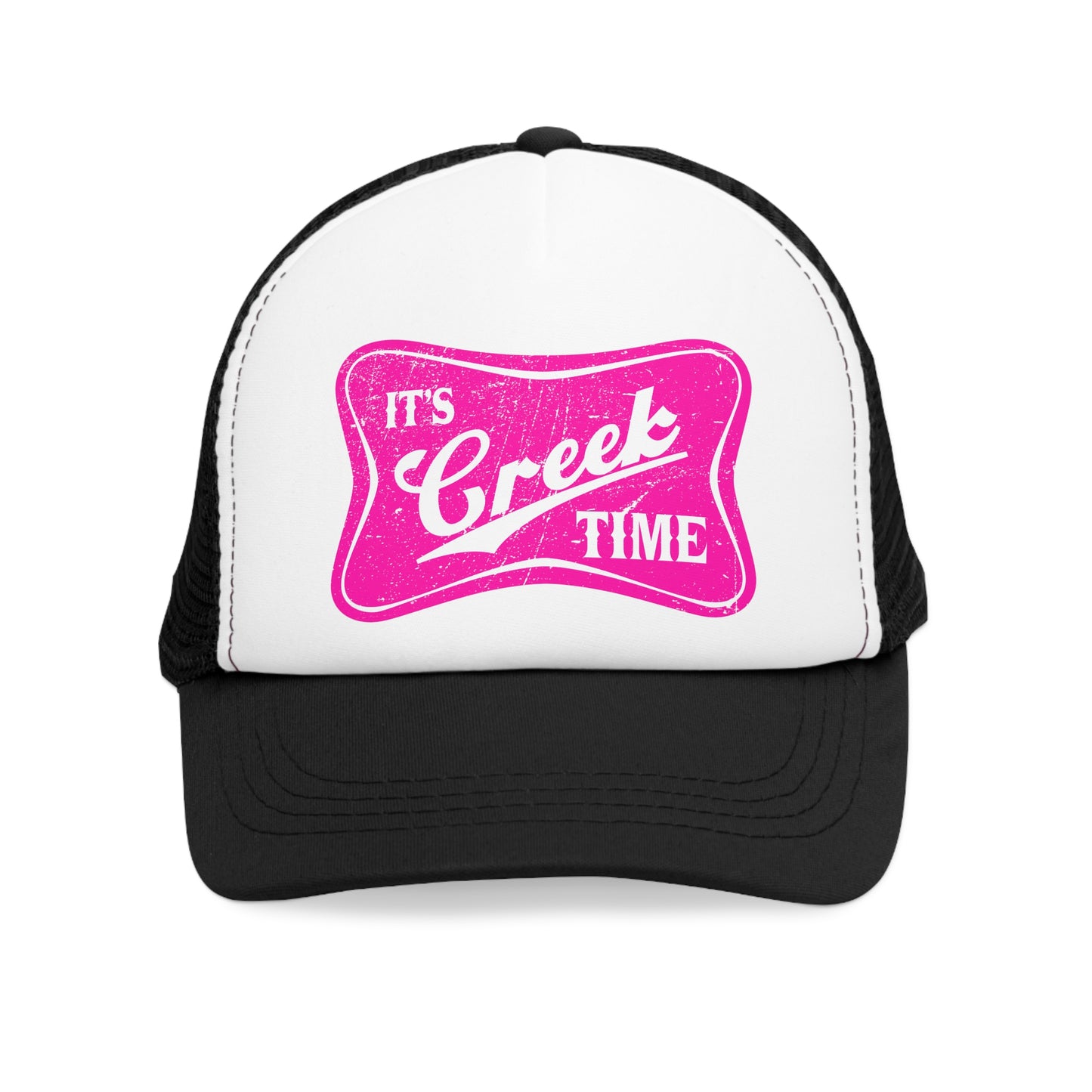 The Creek Bank Is Calling Your Name ...Creek Time Trucker Mesh Cap  Has Gravel Bar Written All Over It Women's Pink and Black