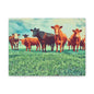 Original Farm Angus Black And Red Farm Rustic Farmhouse Canvas Art Print, Cow Wall Decor, Country Home Decor,Farmhouse Wall Art