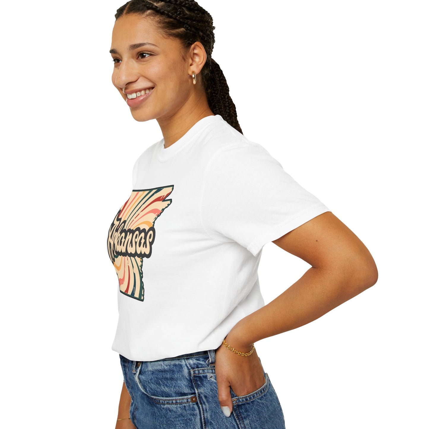 WOOO PIG SOOIE. , Arkansas Retro T-Shirt - Call Those Hogs - Natural State - Fun Summer Tee - Colorful - Razorbacks