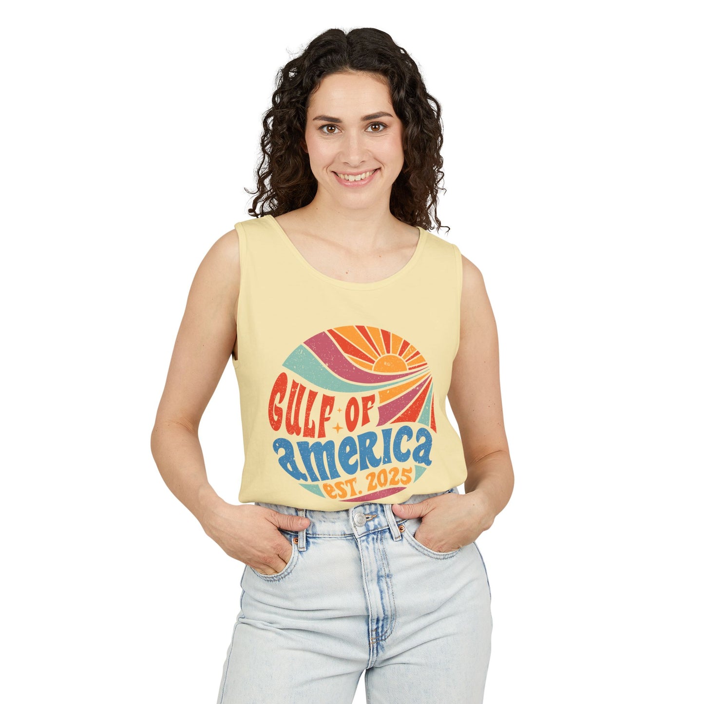 Gulf of America Tank Top | Garment-Dyed Tee for Summer Beach Adventures