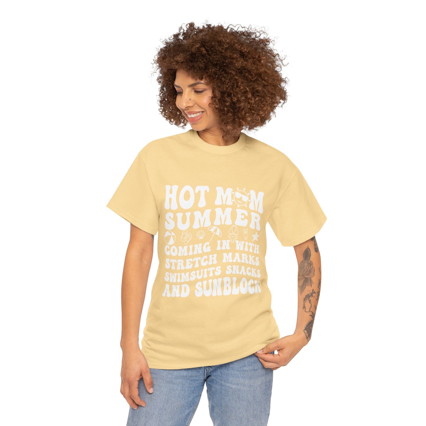 Hot Momma Casual Tee, Fun Graphic Shirt, Perfect Gift for Friends, Family Gatherings, Everyday Wear, Summer Vibes