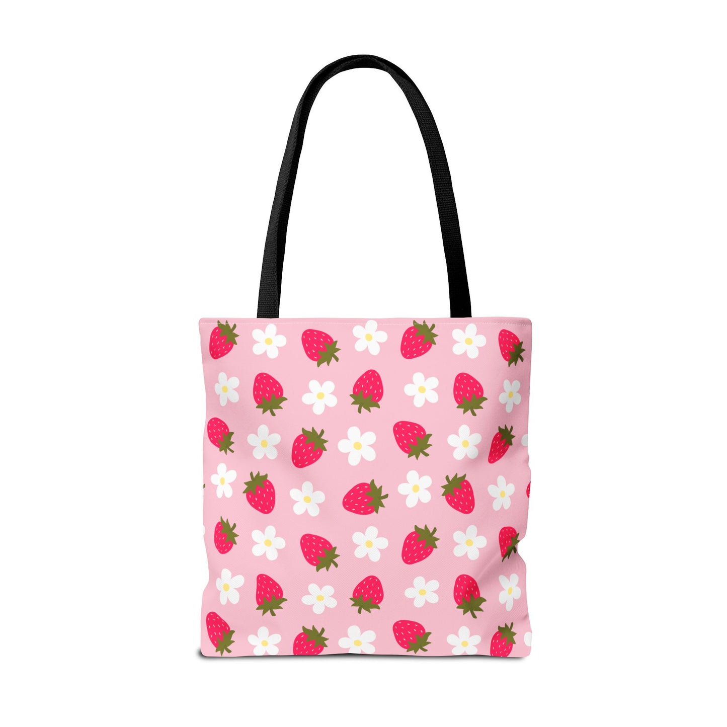 Adorable Strawberry Floral Tote Bag - Perfect for Summer Outings, Farmers' Markets, Festivals, Garage Sales, Grocery, Kids, Lake, River, Pool, Beach Bag