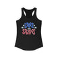 Stars and Stripes Racerback Tank, Patriotic Summer Top, 4th of July Clothing, Independence Day Shirt, Vacation Wear, Festive Activewear Red White and Blue