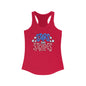 Stars and Stripes Racerback Tank, Patriotic Summer Top, 4th of July Clothing, Independence Day Shirt, Vacation Wear, Festive Activewear Red White and Blue
