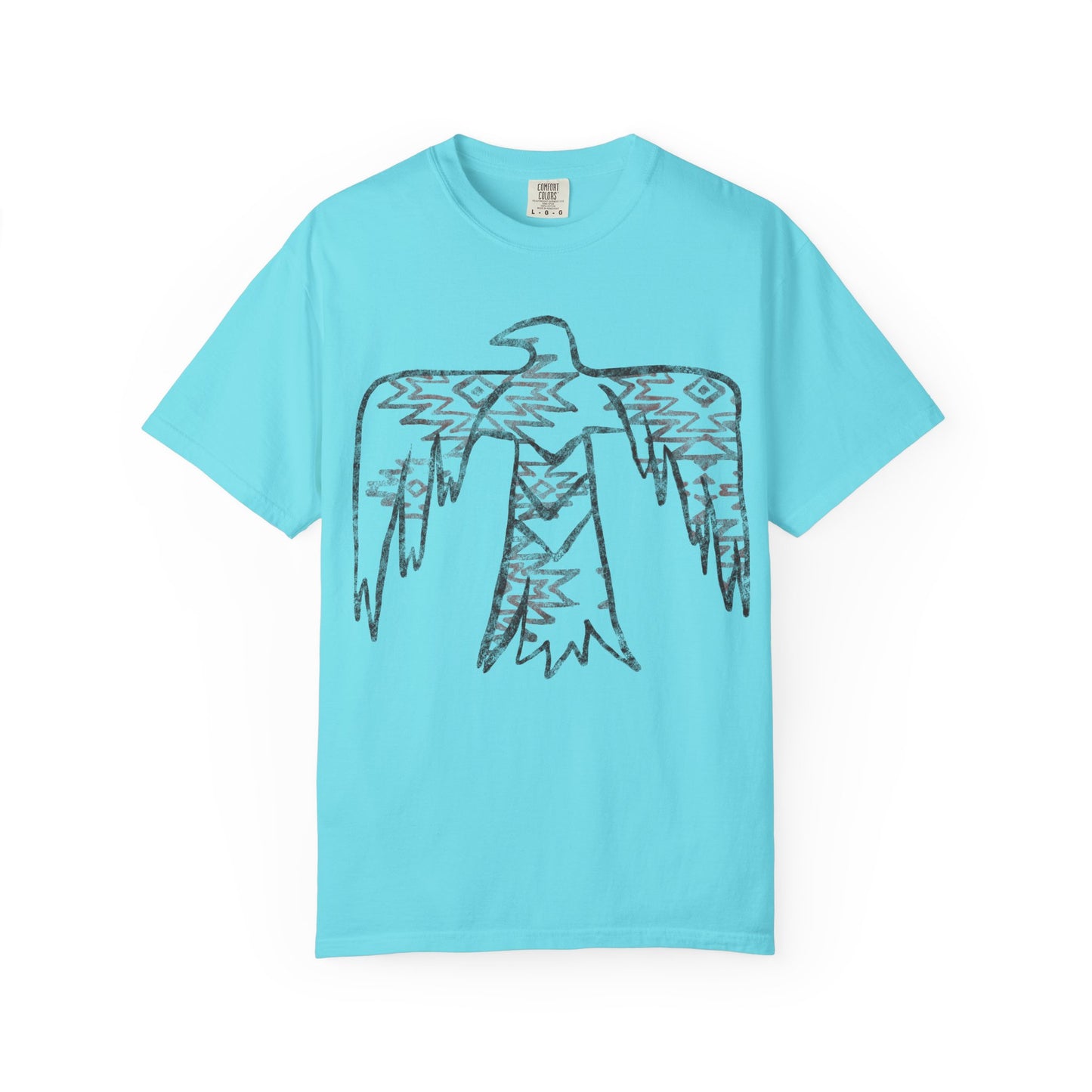 American Indian Thunderbird Grunge Unisex Garment-Dyed T-Shirt with Artistic Design, Casual Wear, Boho Style,  Graphic Tee, Eco-Friendly Fashion, Unique Gift For Her