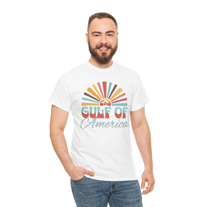 Gulf of America Sunset Tee - Casual Summer Vibe, Beachwear for Vacation, Gift for Travelers, Festival Essential, Retro Graphic Tee, Beach Wea