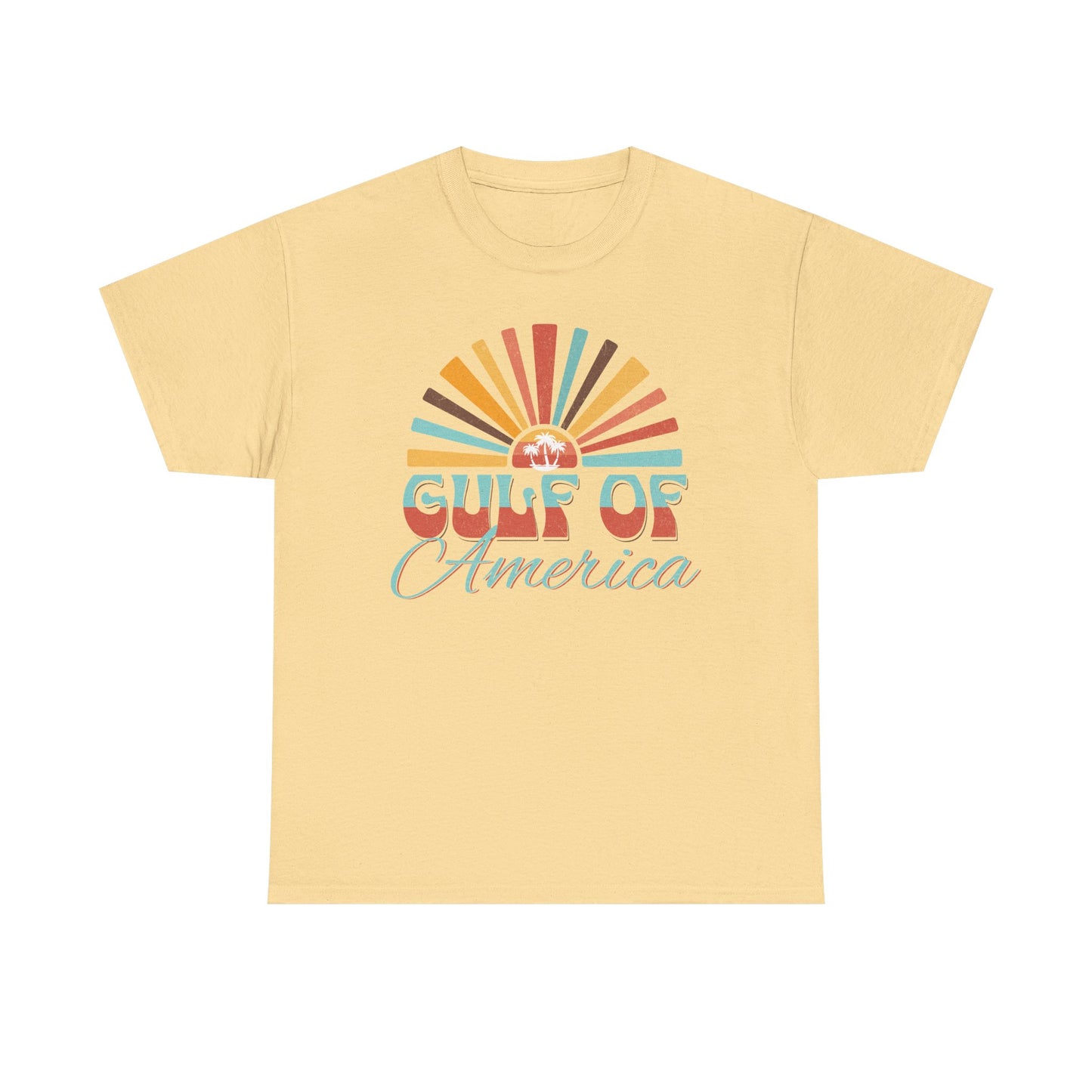 Gulf of America Sunset Tee - Casual Summer Vibe, Beachwear for Vacation, Gift for Travelers, Festival Essential, Retro Graphic Tee, Beach Wea