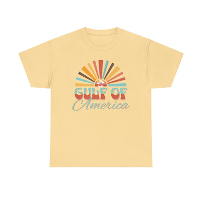 Gulf of America Sunset Tee - Casual Summer Vibe, Beachwear for Vacation, Gift for Travelers, Festival Essential, Retro Graphic Tee, Beach Wea