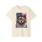 Feral Merica'  Raccoon Tee - Unisex Cotton T-Shirt for 4th of July, Independence Day Tee, Fourth of July, July 4th Tshirt, American Flag, Patriotic Tee