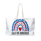 Brand New Patriotic Gulf Of America Red White and Blue Beach Bag / Weekender Bag - Gulf of America Rainbow Design, Est 2025