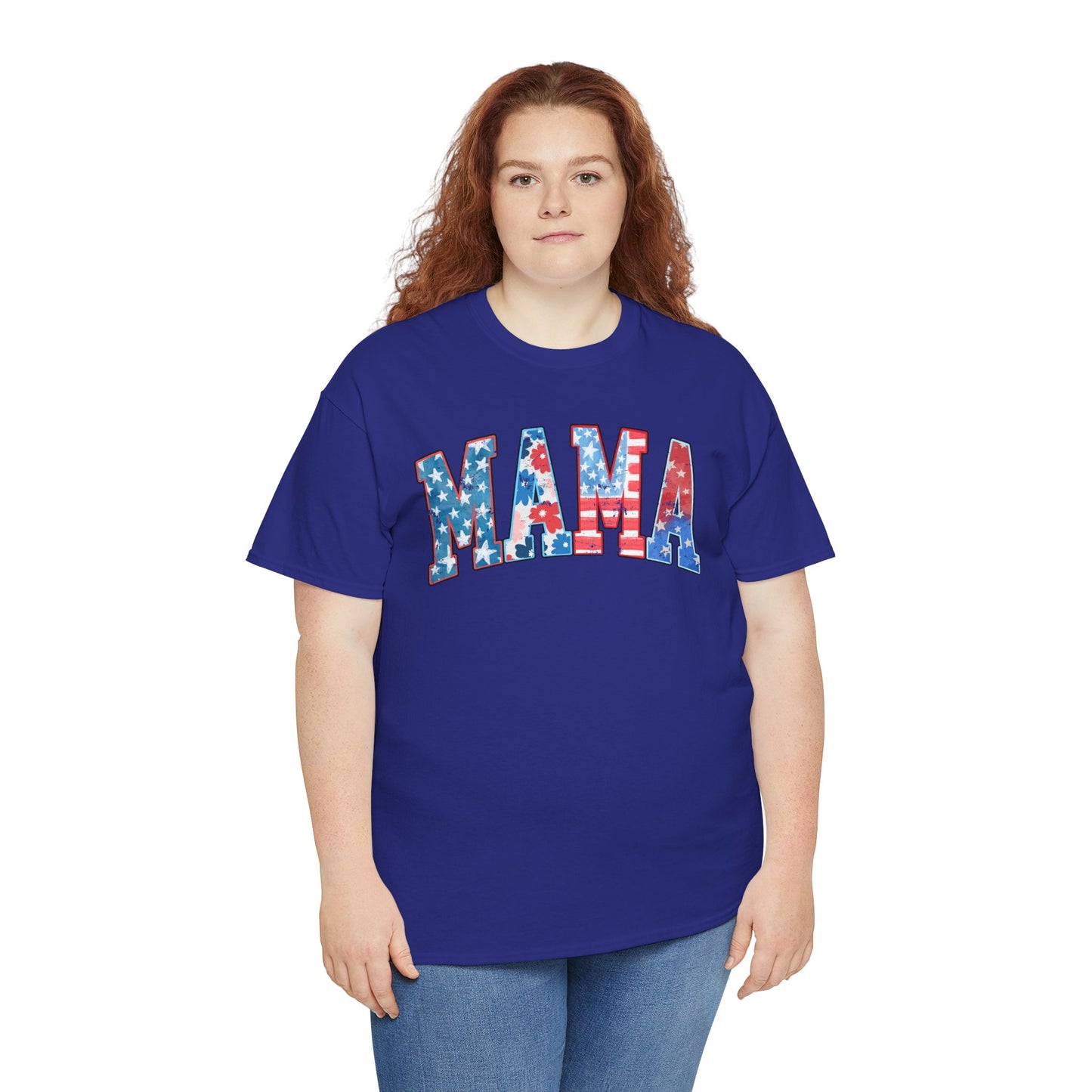 New Patriotic Mama Tee, 4th of July Cotton Shirt,  4th of July, Independence Day Outfit, Casual Summer Wear, Family Reunion