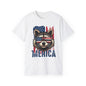 Feral Merica'  Raccoon Tee - Unisex Cotton T-Shirt for 4th of July, Independence Day Tee, Fourth of July, July 4th Tshirt, American Flag, Patriotic Tee