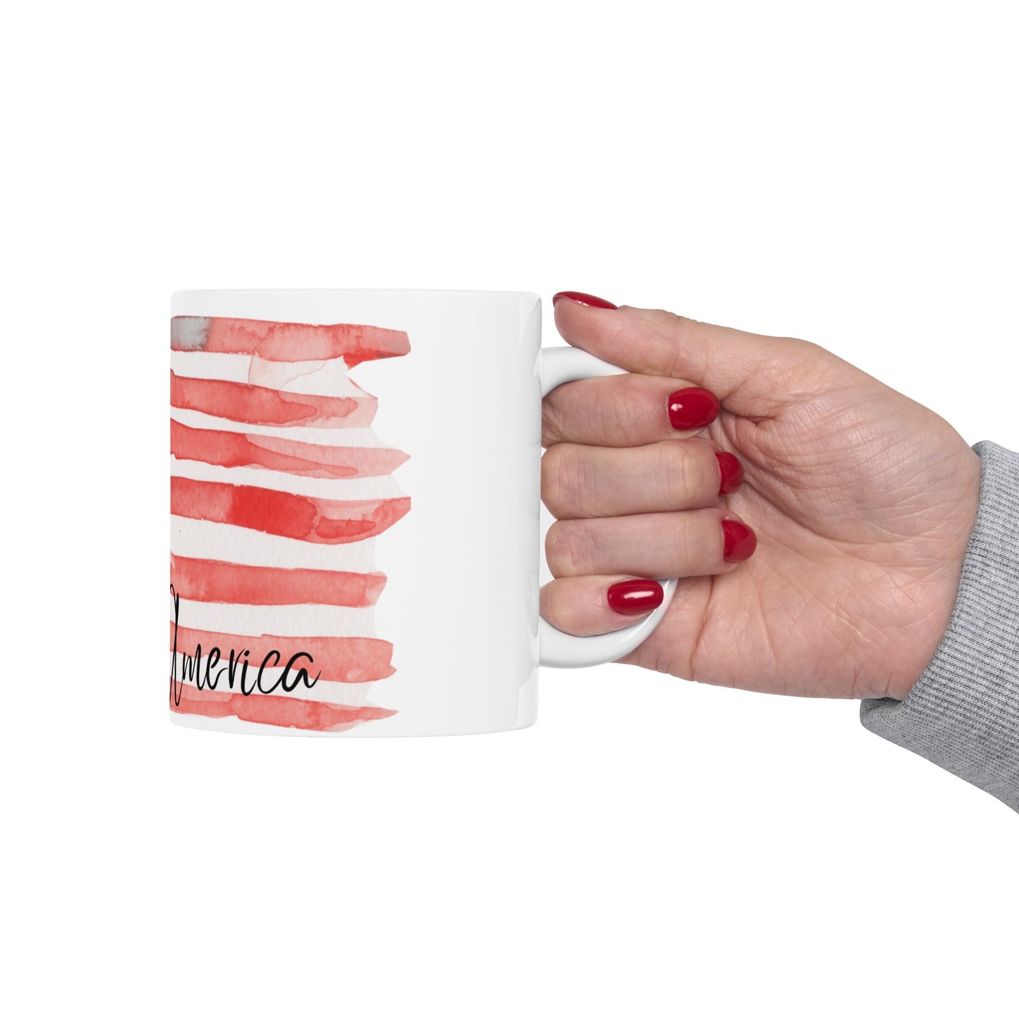 Old Glory Coffee Mug - Patriotic Ceramic Mug - 11oz & 15oz | American Flag Design | Perfect for Independence Day, Memorial Day, Gift for Veterans, Coffee Lover