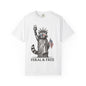 Feral & Free Unisex T-Shirt - Feral Raccoon Design, 4th of July Feral Tee, 4th of July Tshirt, Independence Day, Statue of Liberty Tshirt, Red White and Blue, Fireworks